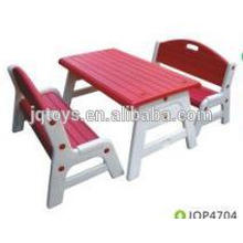 Durable and colorful children plastic chairs with table.